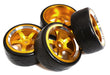 5 Spoke Complete Wheel & Tire Set (4) for Drift Racing (O.D.=62mm)