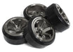 6 Spoke Complete Wheel & Tire Set (4) for Drift Racing (O.D.=62mm)