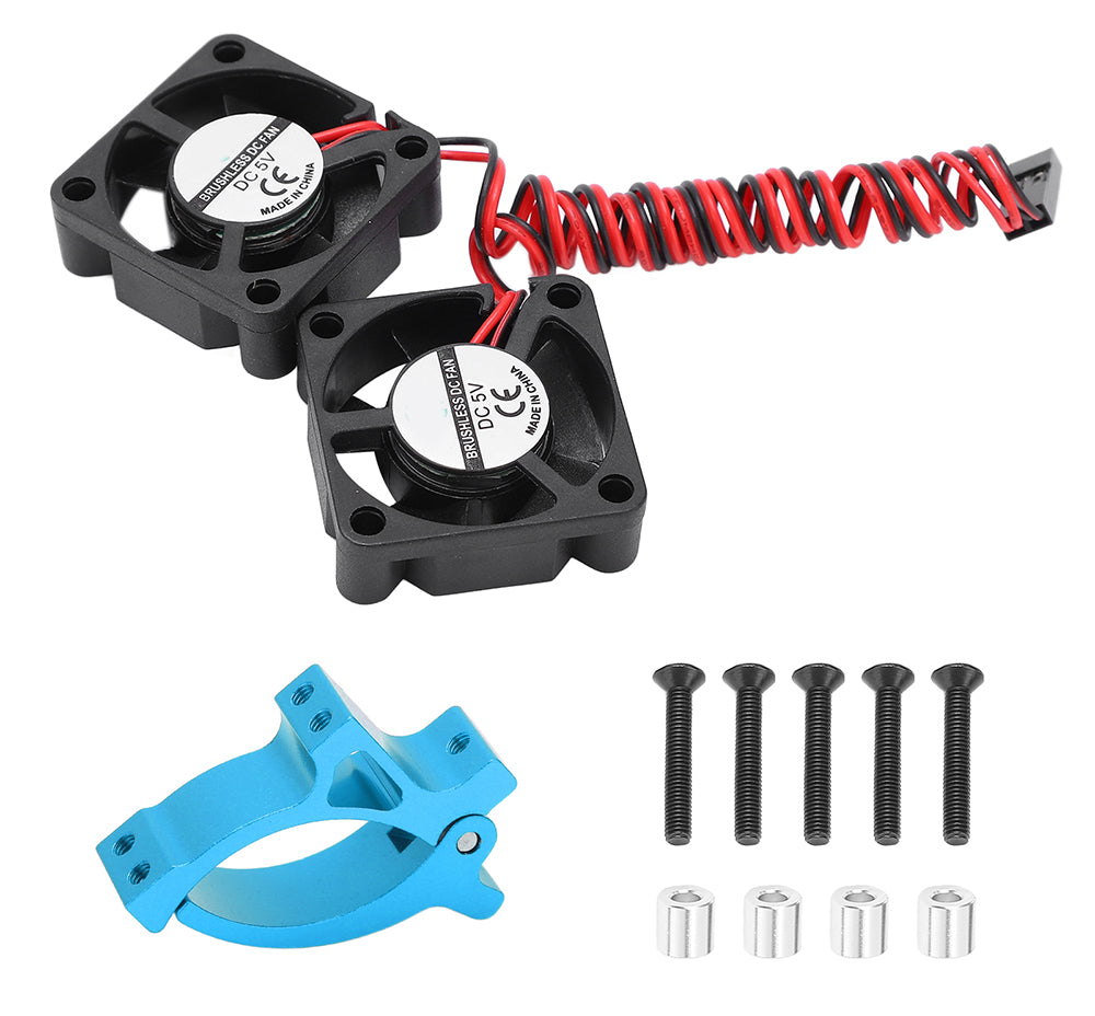 Motor Clamp Mount + Twin Cooling Fan for TRX-4 & SCX10 (Motor: 36mm O.D.)