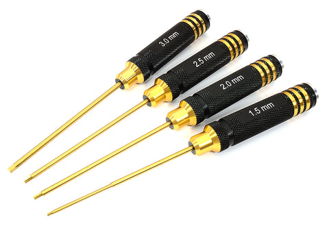 4-Piece Metric Size Allen Hex Wrench Set - Sizes 1.5, 2, 2.5 & 3mm