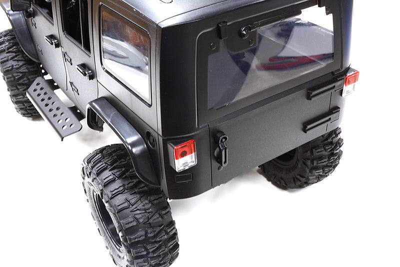 Realistic 1/10 Scale Off-Road Crawler Chassis in Black, 313mm Wheelbase
