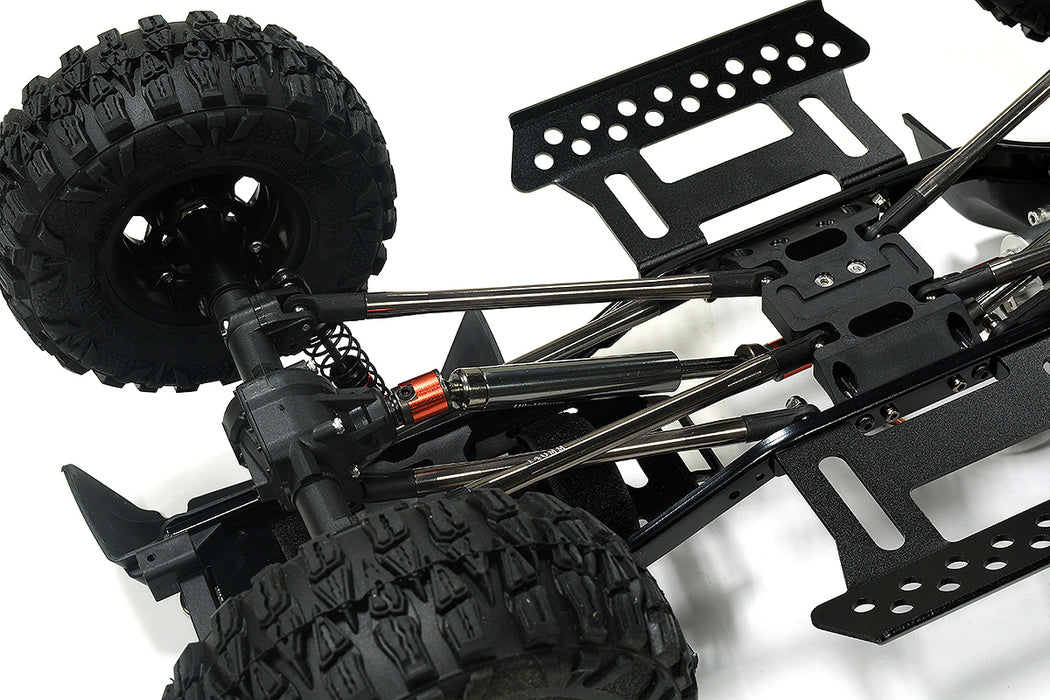 Realistic 1/10 Scale Off-Road Crawler Chassis in Black, 313mm Wheelbase