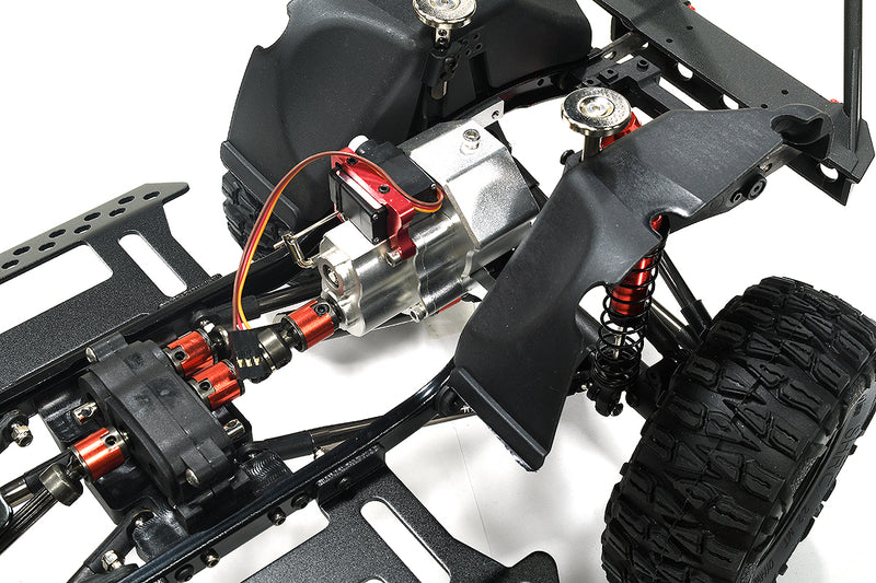 Realistic 1/10 Scale Off-Road Crawler Chassis in Black, 313mm Wheelbase