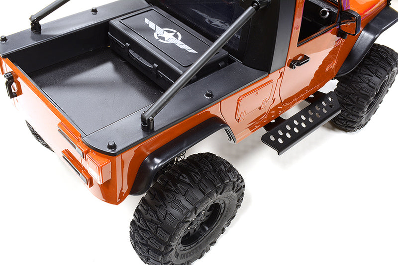 Realistic 1/10 Scale Orange Off-Road Crawler Truck with 313mm Wheelbase