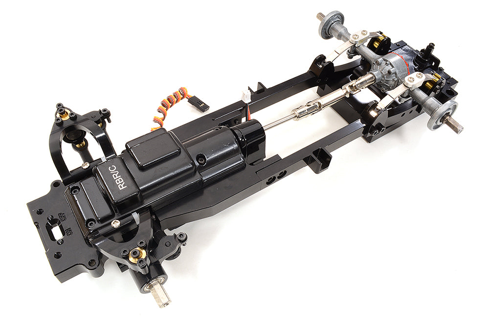Machined Alloy Chassis Conversion Kit for WPL D12 Truck - Black