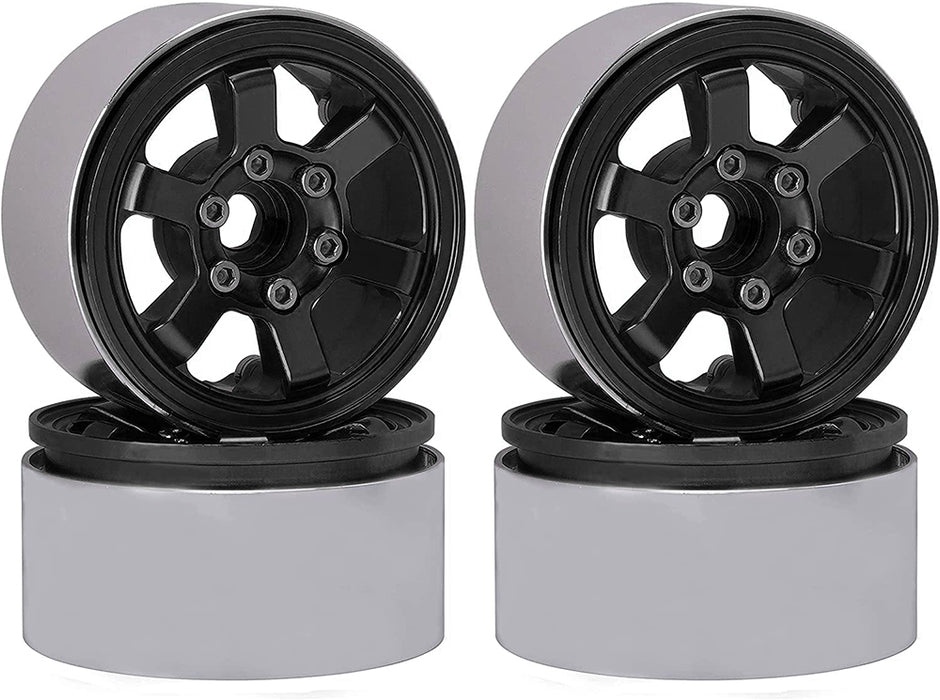 Billet Machined Alloy 6 Spoke 1.9 Wheels (4) for Scale Crawler W=29mm