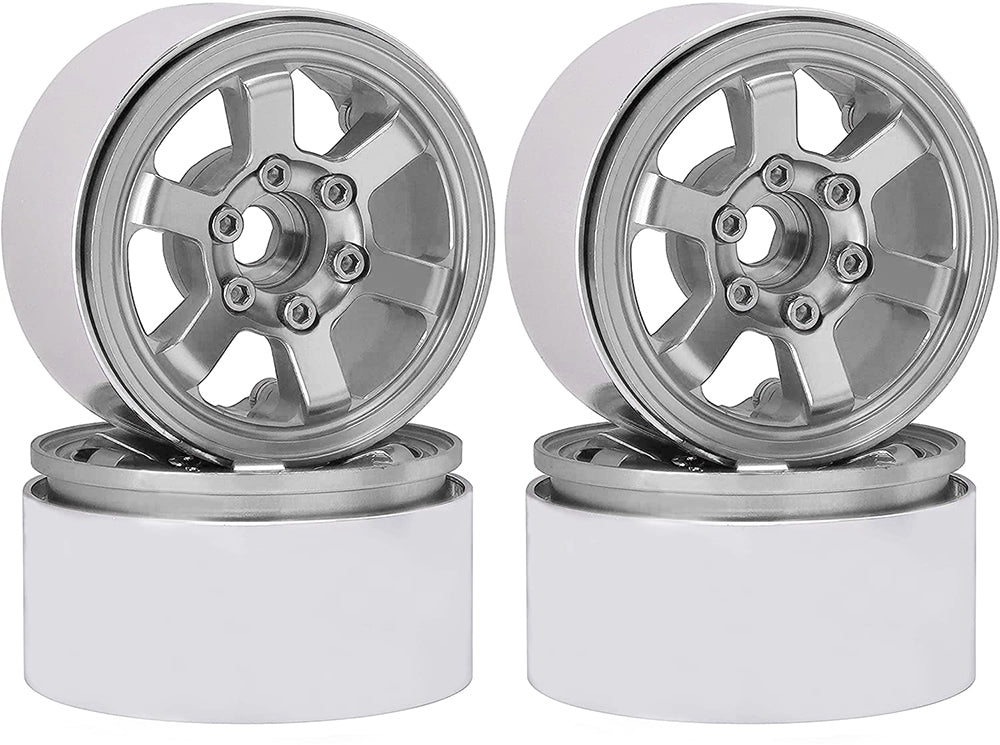 Billet Machined Alloy 6 Spoke 1.9 Wheels (4) for Scale Crawler W=29mm