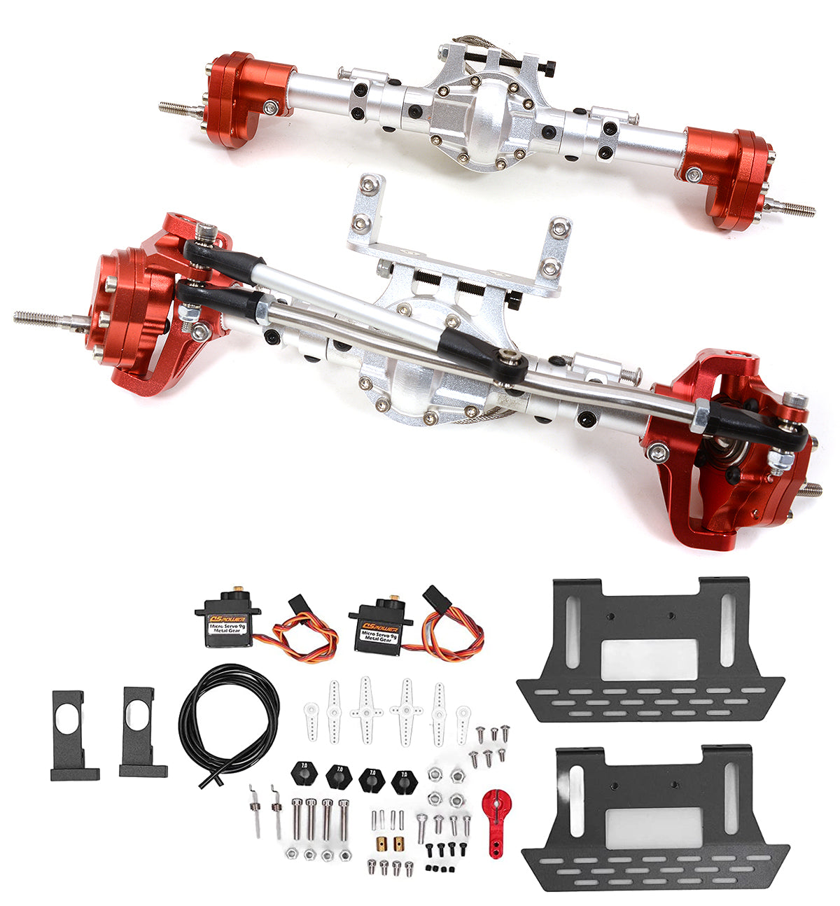 1/10 Crawler Axles w/ Portals, Servos & Remote Diff Locks (Req. Transfer Case)