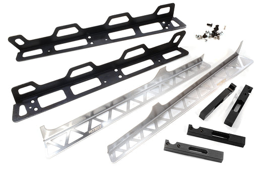 Black Billet Machined Side Rock Rails for Axial SCX6 Crawler Vehicle