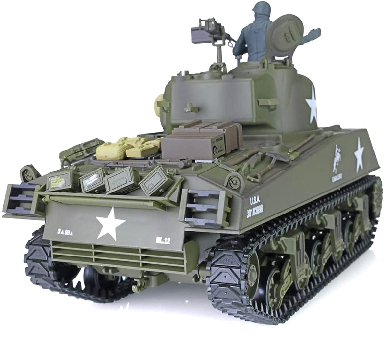 1/16 Scale USA M4A3 Sherman Main Battle Tank, 2.4GHz RC Model HL3898-1Upg 7.0
