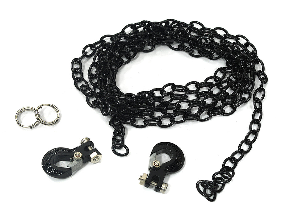 Realistic 1/10 Size Drag Chain & Tow Hooks for 1/10 Scale Off-Road Crawler