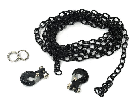 Realistic 1/10 Size Drag Chain & Tow Hooks for 1/10 Scale Off-Road Crawler