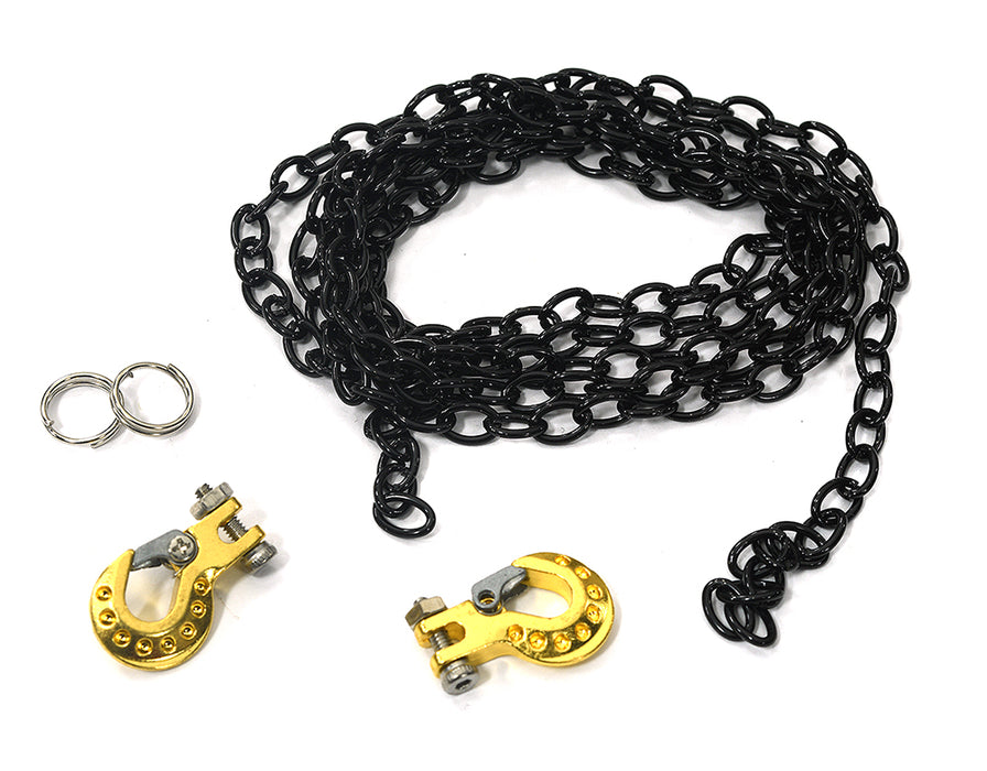 Realistic 1/10 Size Drag Chain & Tow Hooks for 1/10 Scale Off-Road Crawler