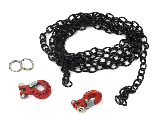 Realistic 1/10 Size Drag Chain & Tow Hooks for 1/10 Scale Off-Road Crawler