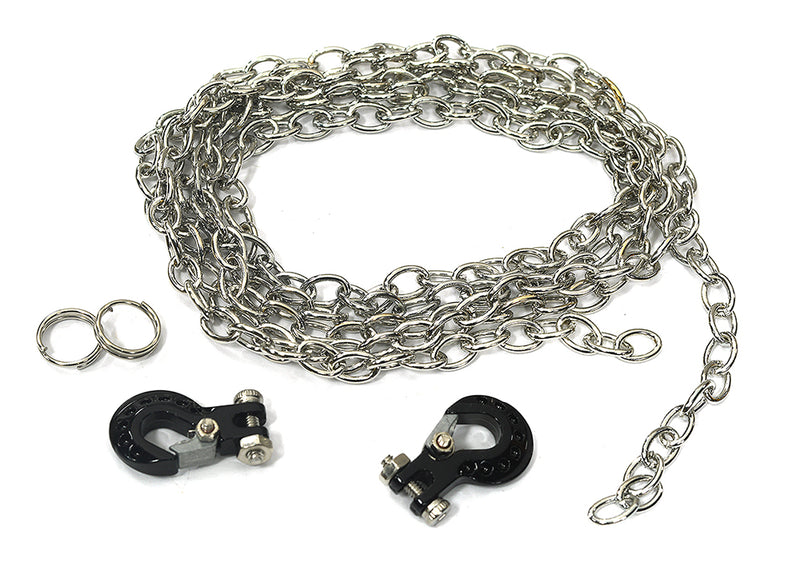Realistic 1/10 Size Drag Chain & Tow Hooks for 1/10 Scale Off-Road Crawler