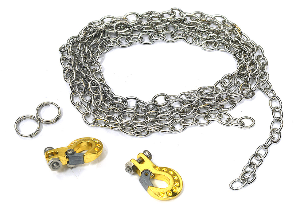 Realistic 1/10 Size Drag Chain & Tow Hooks for 1/10 Scale Off-Road Crawler