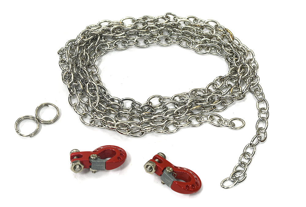 Realistic 1/10 Size Drag Chain & Tow Hooks for 1/10 Scale Off-Road Crawler