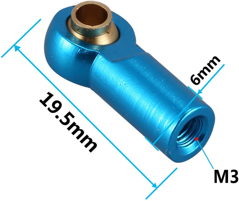 Alloy Machined M3 Size Short Ball Ends Type Tie Rod Ends, Ball Links | Savage-X (25, 21, SS & 4.6) | Associated Monster GT | Jato 2.5 & Jato 3.3 | Savage XL | Clod Buster | Summit