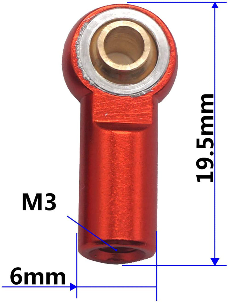 Alloy Machined M3 Size Short Ball Ends Type Tie Rod Ends, Ball Links | Savage-X (25, 21, SS & 4.6) | Associated Monster GT | Jato 2.5 & Jato 3.3 | Savage XL | Clod Buster | Summit