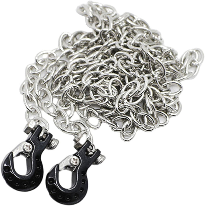 Realistic 1/10 Size Drag Chain & Tow Hooks w/Bow Shackle for 1/10 Scale Off-Road