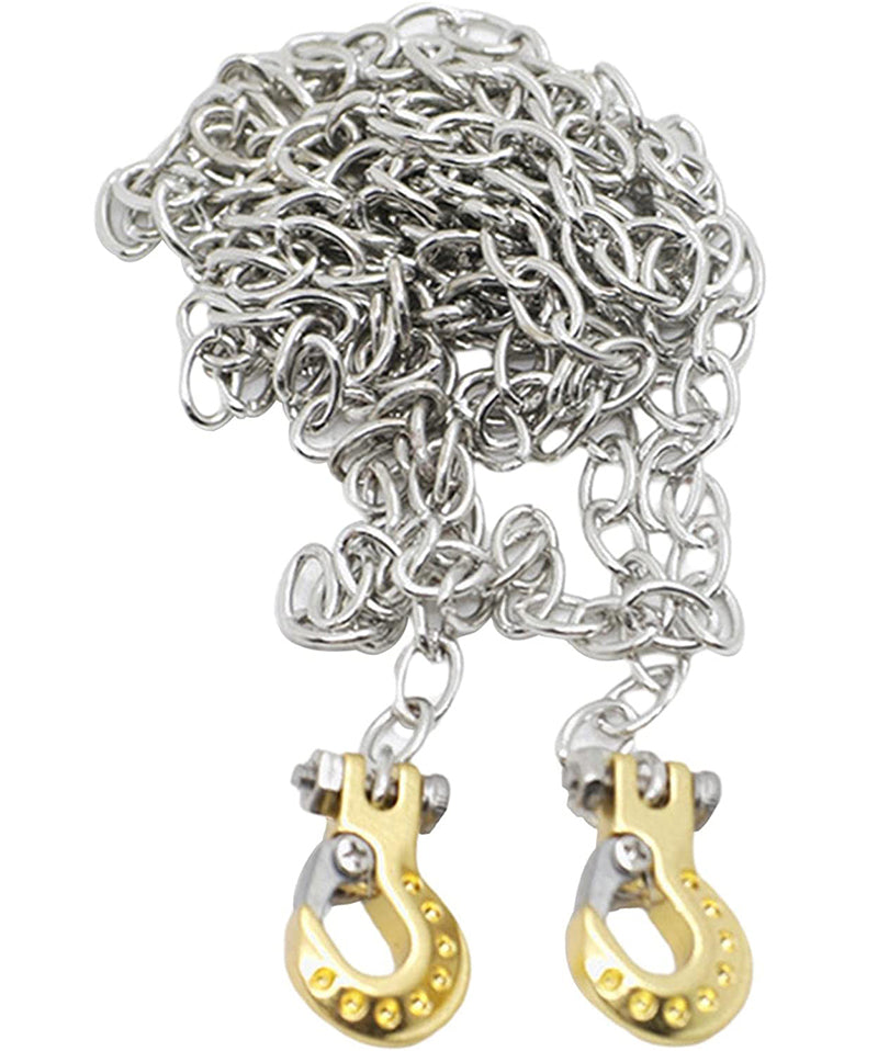 Realistic 1/10 Size Drag Chain & Tow Hooks w/Bow Shackle for 1/10 Scale Off-Road