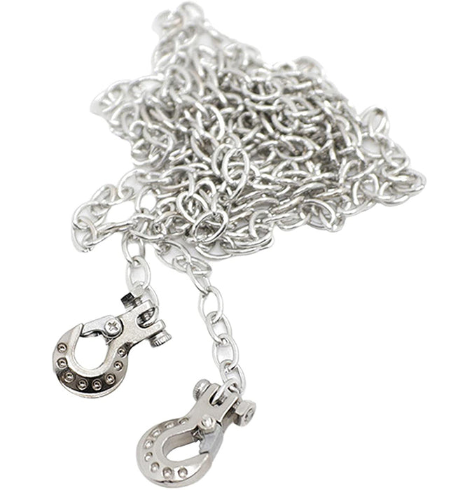 Realistic 1/10 Size Drag Chain & Tow Hooks w/Bow Shackle for 1/10 Scale Off-Road