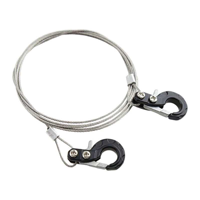 Realistic 1/10 Size Steel Tow Cable & Tow Hooks for 1/10 Scale Off-Road