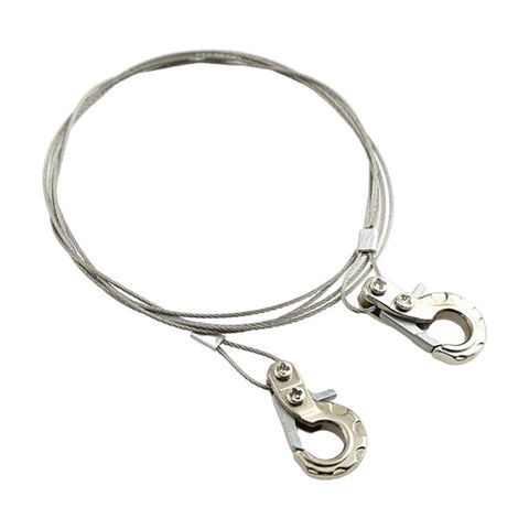 Realistic 1/10 Size Steel Tow Cable & Tow Hooks for 1/10 Scale Off-Road
