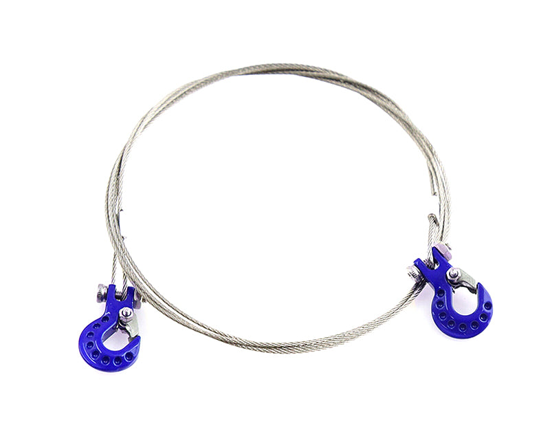 Realistic 1/10 Size Steel Tow Cable & Tow Hooks for 1/10 Scale Off-Road