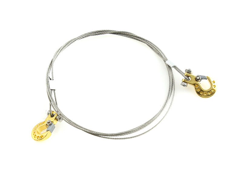 Realistic 1/10 Size Steel Tow Cable & Tow Hooks for 1/10 Scale Off-Road