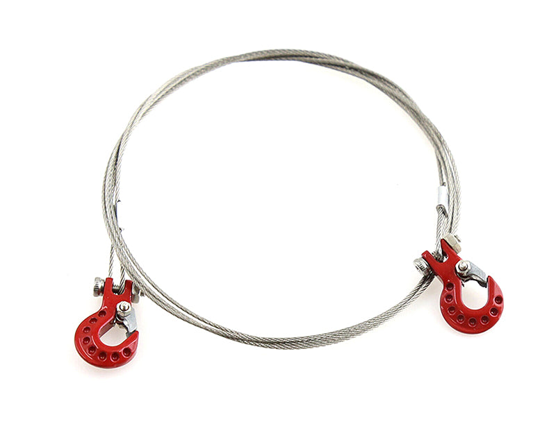 Realistic 1/10 Size Steel Tow Cable & Tow Hooks for 1/10 Scale Off-Road