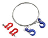 Realistic Steel Tow Cable & Tow Hooks w/ Bow Shackles for 1/10 Off-Road Crawler