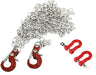 Realistic 1/10 Size Drag Chain & Tow Hooks w/Bow Shackle for 1/10 Scale Off-Road