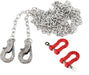 Realistic 1/10 Size Drag Chain & Tow Hooks w/Bow Shackle for 1/10 Scale Off-Road