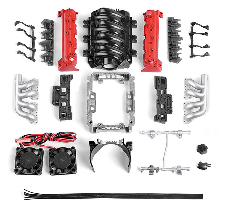 Motor Cooling Fans w/ Realistic V8 Engine Cover for 540 Size Motor (36mm O.D.)