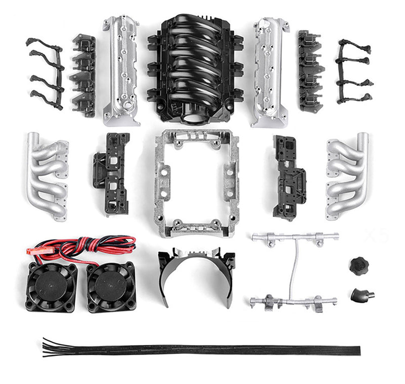 Motor Cooling Fans w/ Realistic V8 Engine Cover for 540 Size Motor (36mm O.D.)