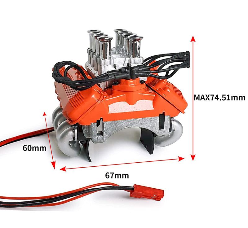 Motor Cooling Fans w/ Realistic V8 Engine Cover for 540 Size Motor (36mm O.D.)