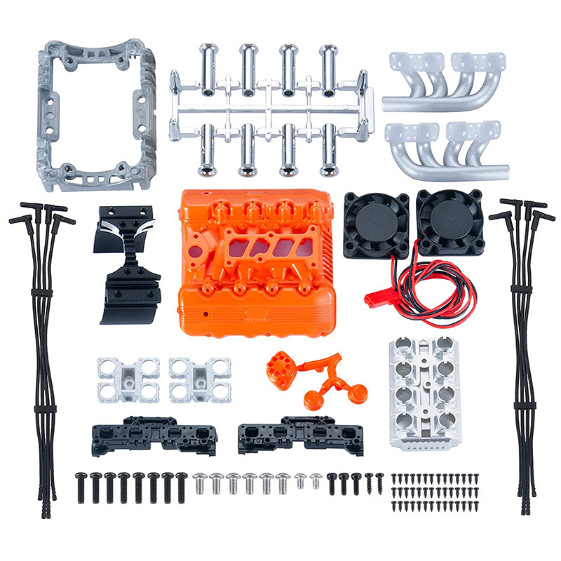 Motor Cooling Fans w/ Realistic V8 Engine Cover for 540 Size Motor (36mm O.D.)