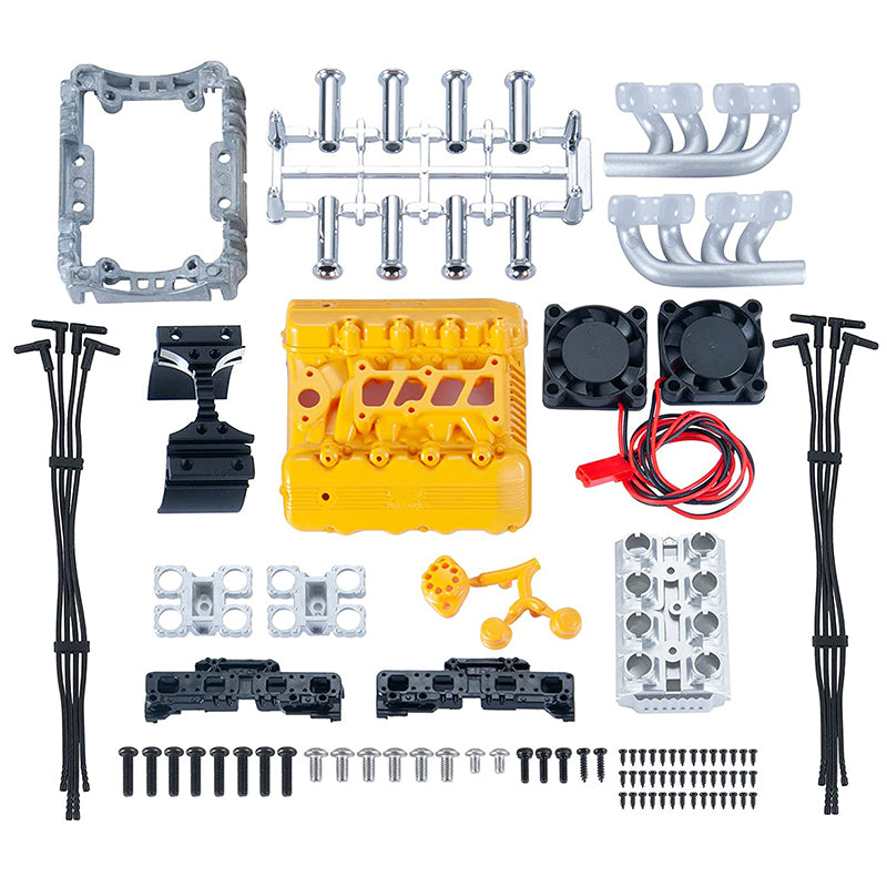 Motor Cooling Fans with Realistic V8 Engine Cover for 540 Size Motor (36mm O.D.)