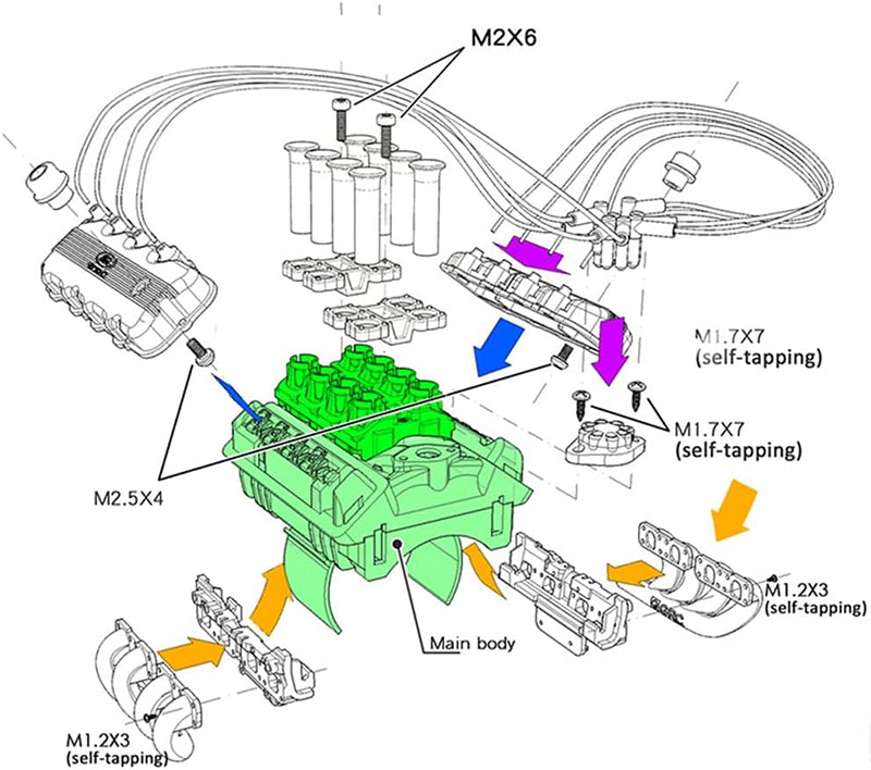 Motor Cooling Fans with Realistic V8 Engine Cover for 540 Size Motor (36mm O.D.)