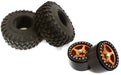 2.2 Size Alloy 5 Spoke Wheels (2) w/ Tires for 1/10 Scale Crawler O.D.=132mm