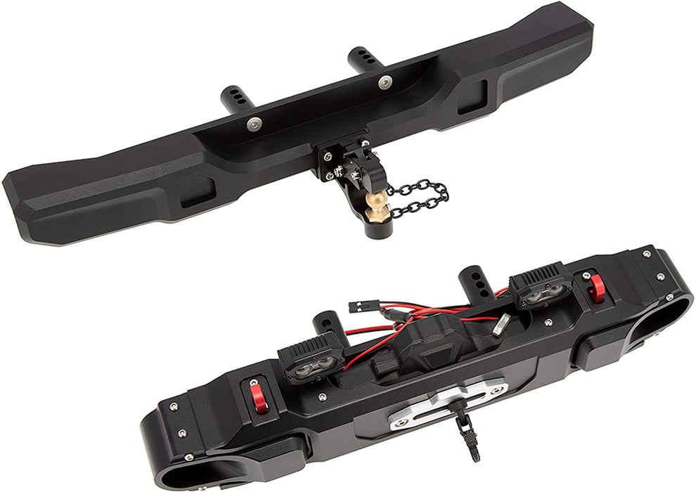 Realistic Alloy Front & Rear Bumper Set w/ Winch for Axial SCX6