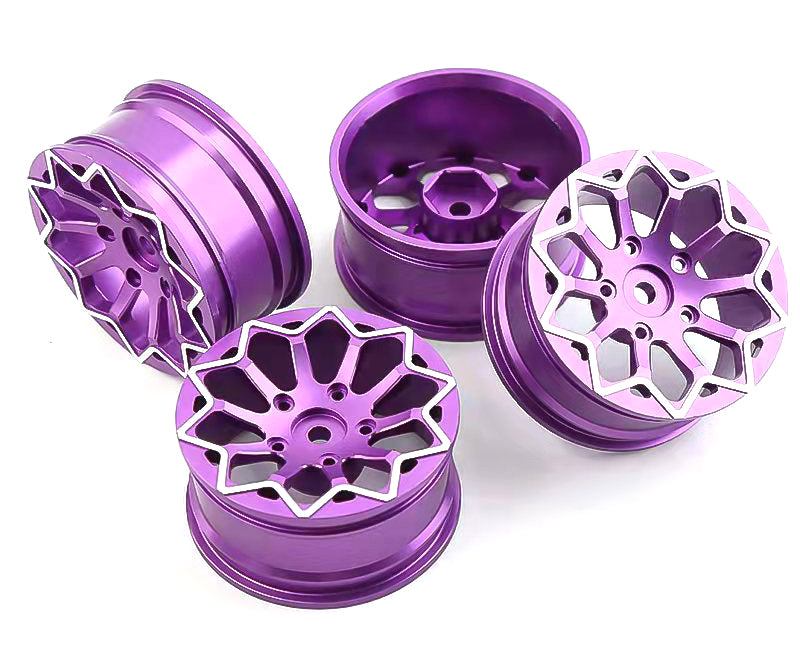 10 Spoke Alloy Wheel Set (4) for 1/10 Drift Racing W=26mm