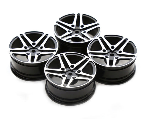 Dual 5 Spoke Alloy Wheel Set (4) for 1/10 On-Road Touring W=26mm