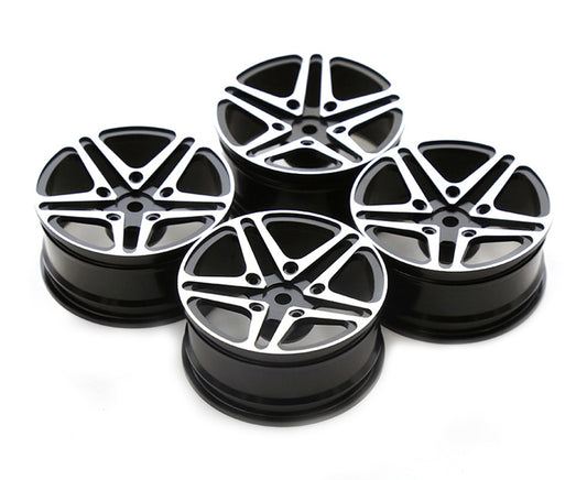 Dual 5 Spoke Alloy Wheel Set (4) for 1/10 On-Road Touring W=26mm