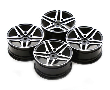 Dual 5 Spoke Alloy Wheel Set (4) for 1/10 On-Road Touring W=26mm