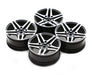Dual 5 Spoke Alloy Wheel Set (4) for 1/10 On-Road Touring W=26mm