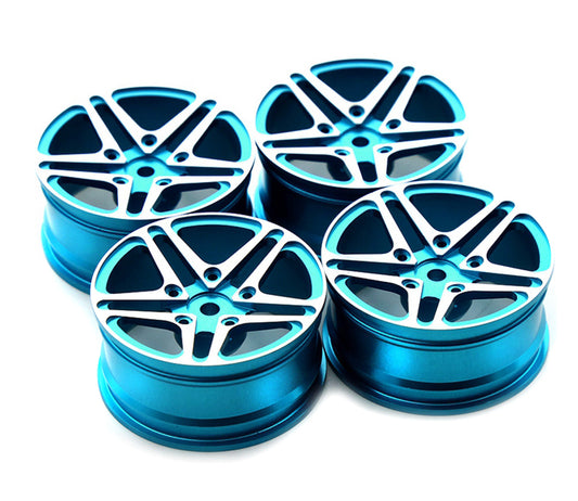 Dual 5 Spoke Alloy Wheel Set (4) for 1/10 On-Road Touring W=26mm