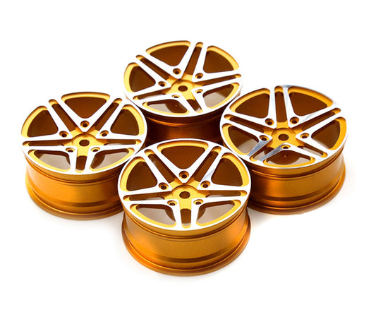 Dual 5 Spoke Alloy Wheel Set (4) for 1/10 On-Road Touring W=26mm