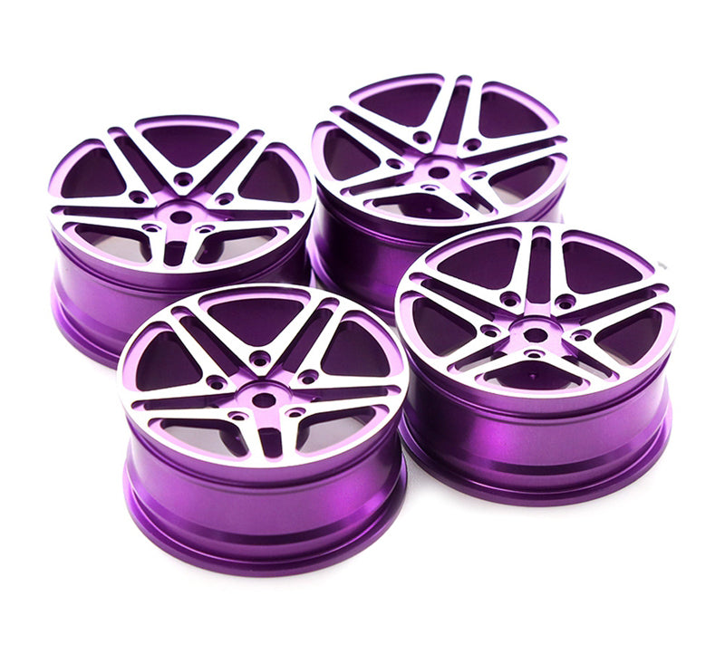 Dual 5 Spoke Alloy Wheel Set (4) for 1/10 On-Road Touring W=26mm